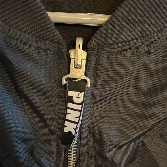 Victoria's Secret Pink Black Bomber Jacket SOLD OUT in stores - Picture 5 of 7